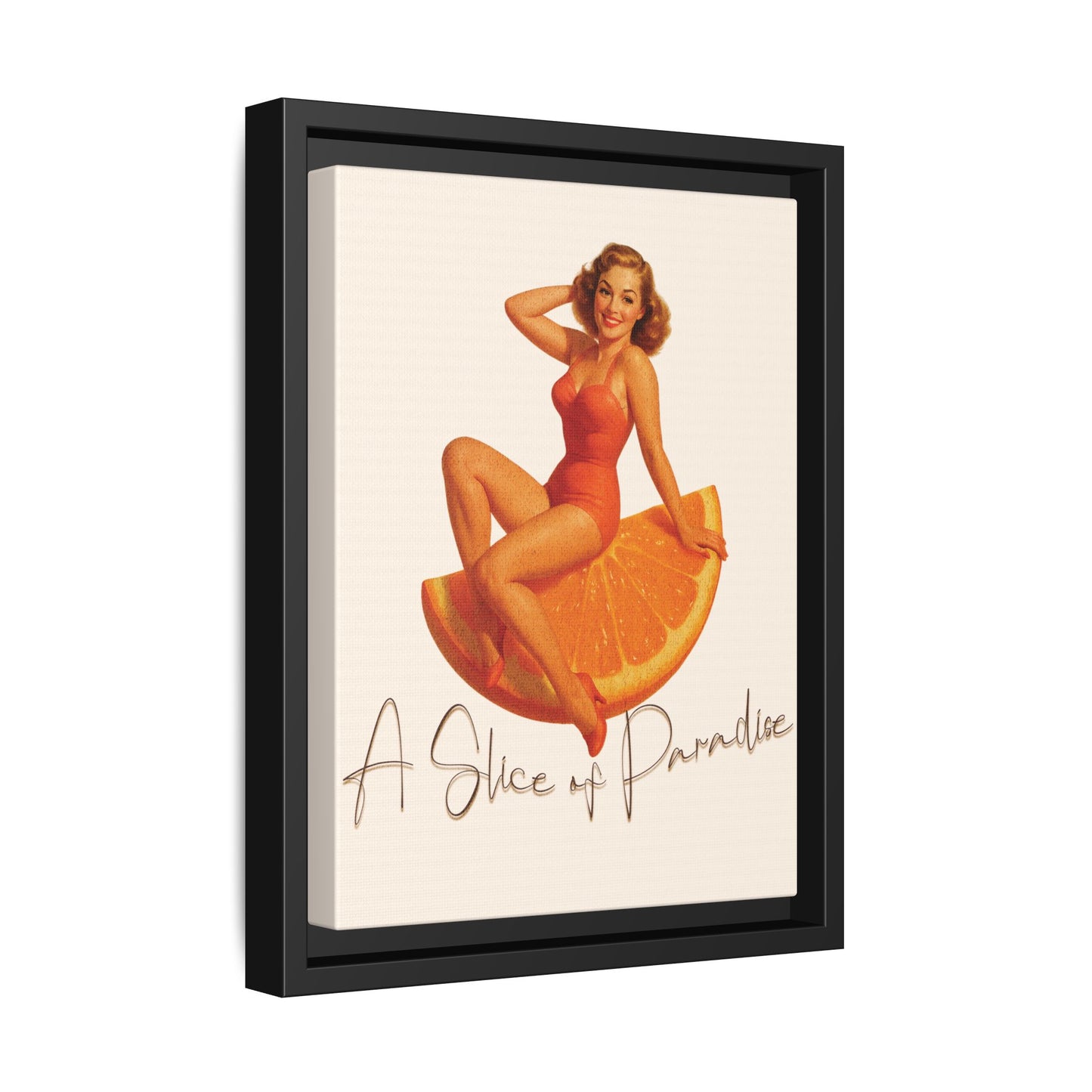 A Slice of Paradise Framed Matte Canvas