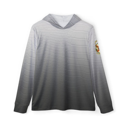 🛡️🐊 Florida Crusader: Grey Gator Fade UPF 50+ Performance Hoodie