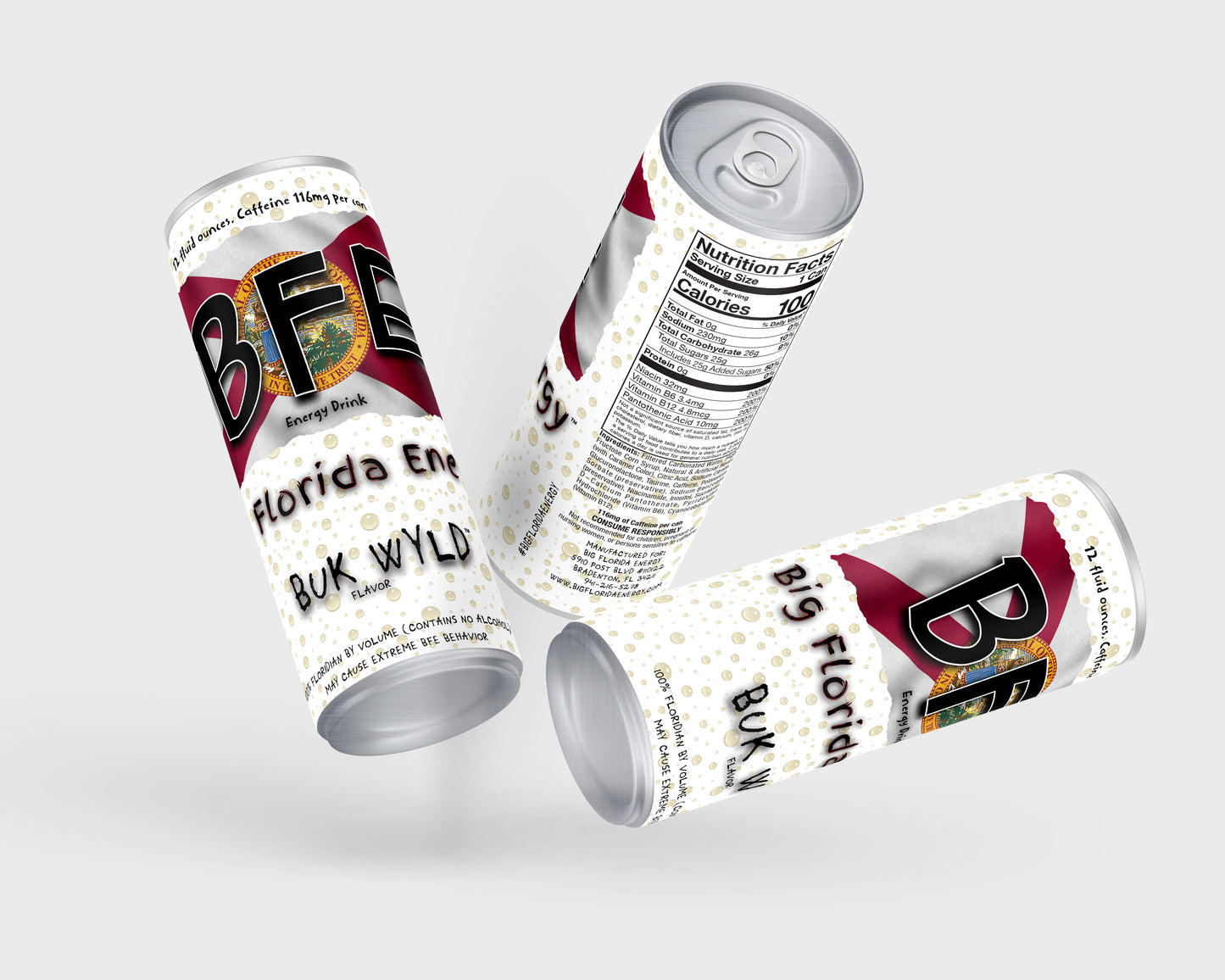 🐊 Buk Wyld Energy Drink – 3-Pack (12oz Cans)