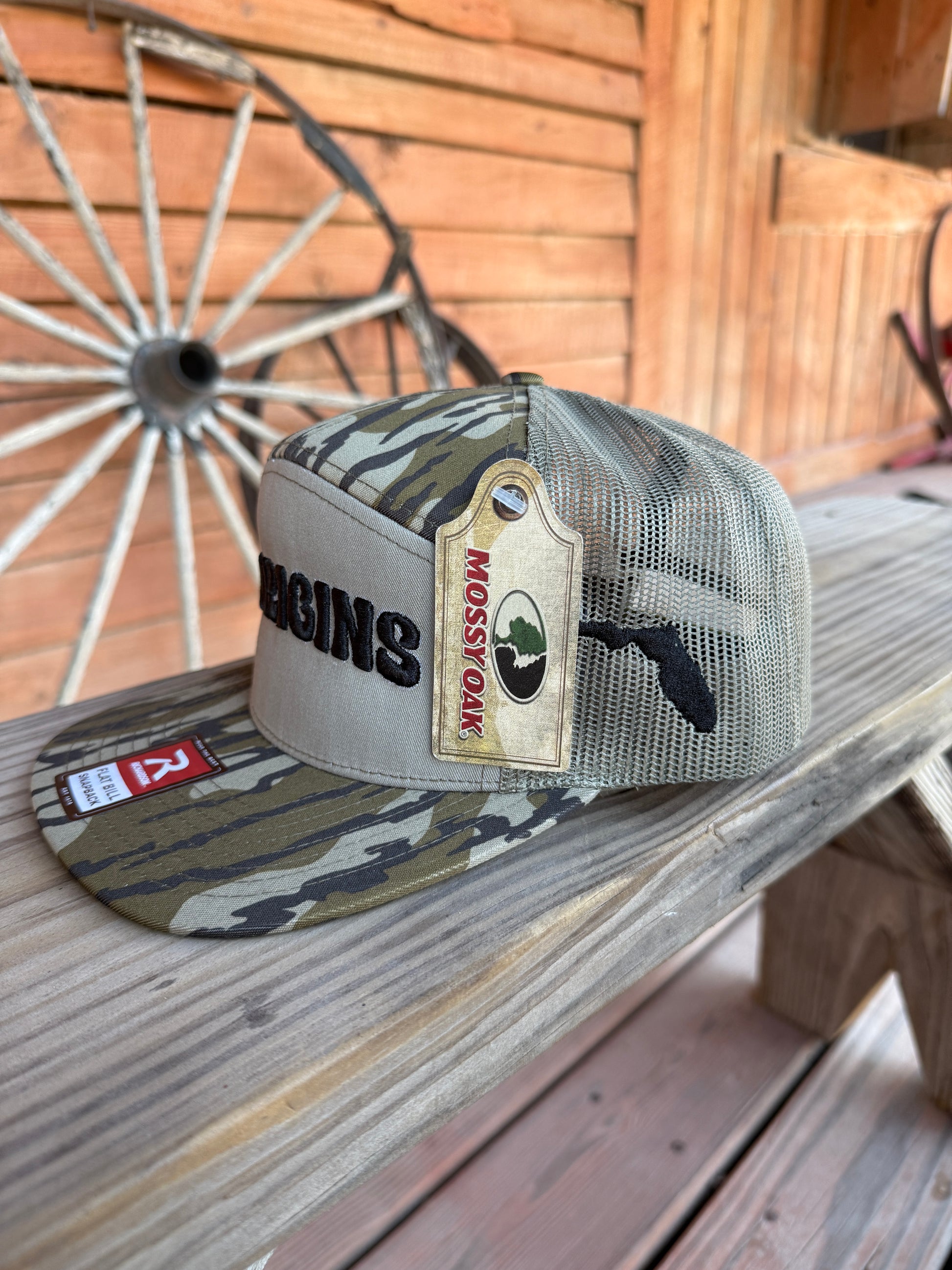 FLOrigins MossyOak Bottomland/Loden 7 Panel Trucker - The FloBro Show